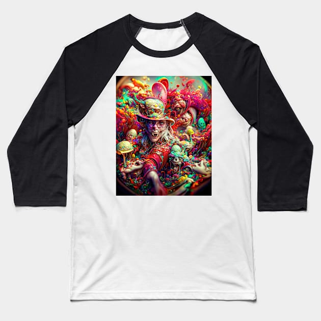 Fear And Loathing In Wonderland #65 Baseball T-Shirt by aetherialdnb